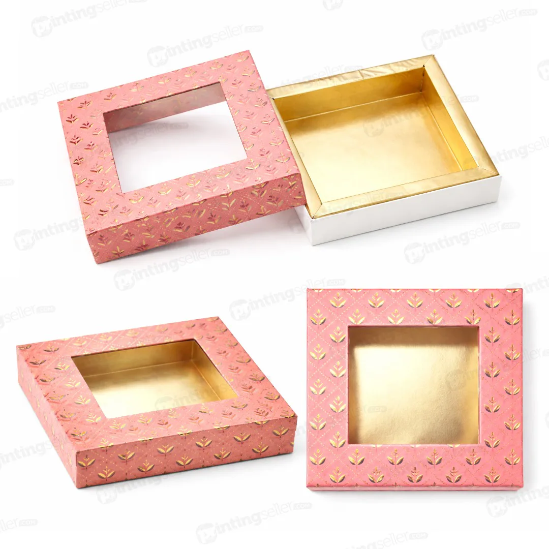 Premium Window Box for Sweet & Dry fruits - 7.5x7.5x1.75 Inch- PRS07 - Image 2