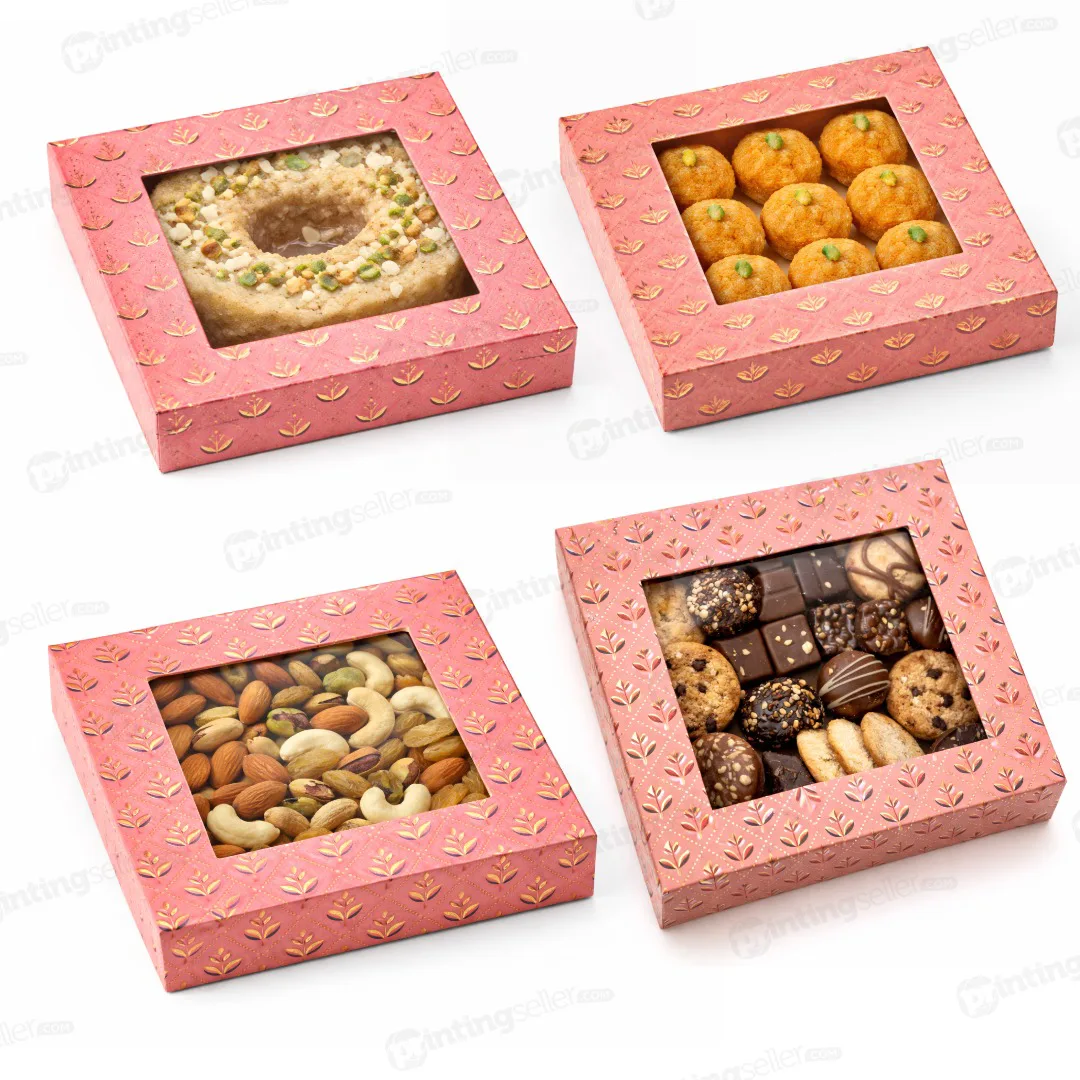 Premium Window Box for Sweet & Dry fruits - 7.5x7.5x1.75 Inch- PRS07 - Image 3