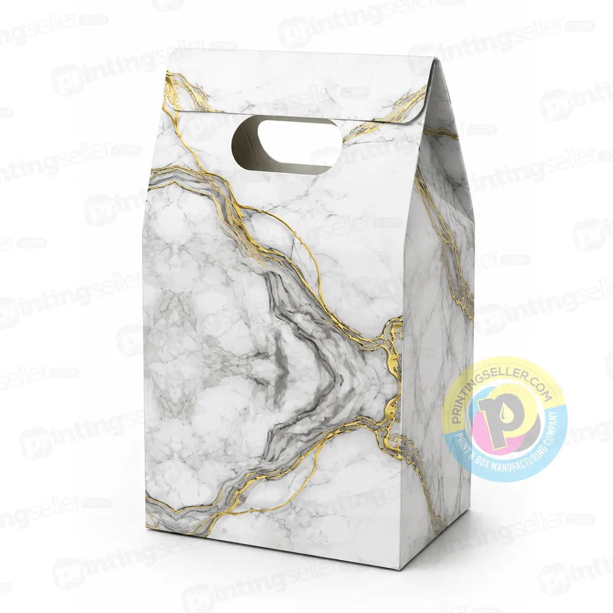 1 Jar Paper Carry Box in Marble Texture - PRS28 - Image 2