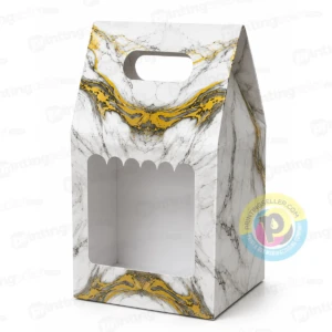 1 Jar Paper Carry Box in Marble Texture - PRS28