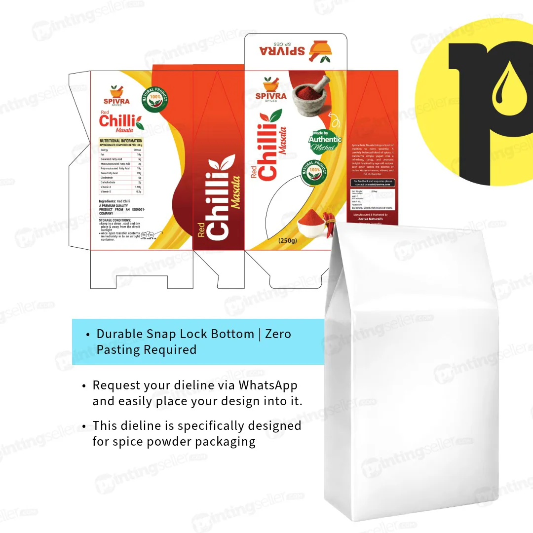 Pyramid Spice Packaging Box on Duplex Board (100 gm) PRS12 - Image 2