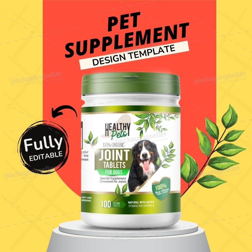 Pet supplement label