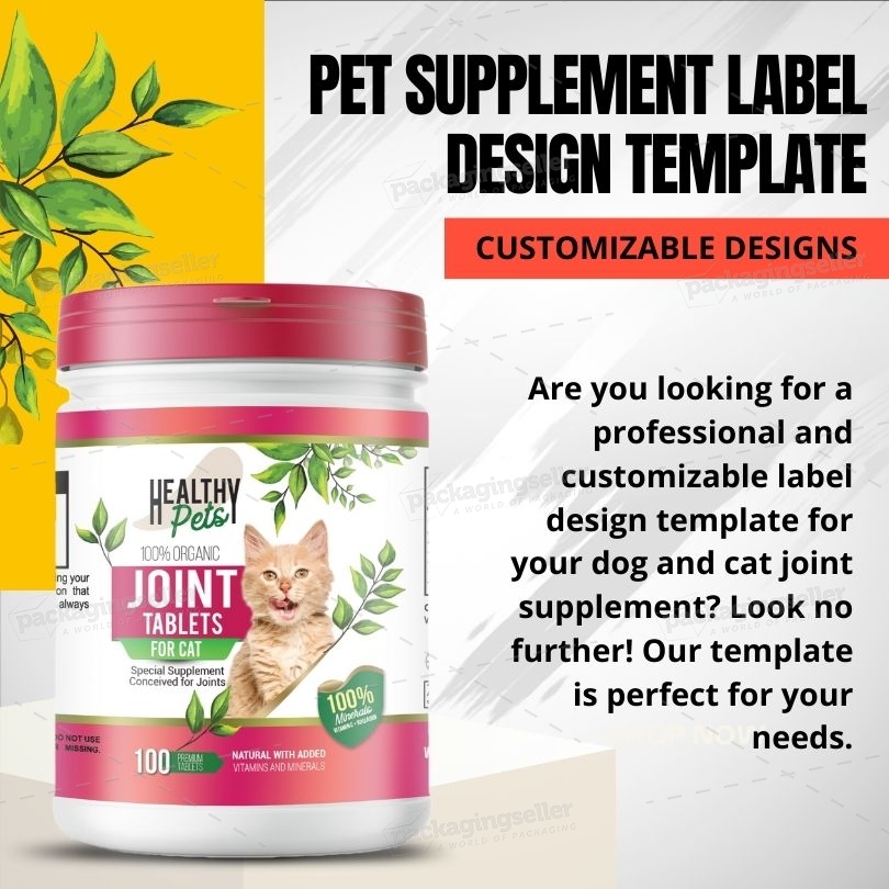 Dog & Cat joint Supplement Label Design Template