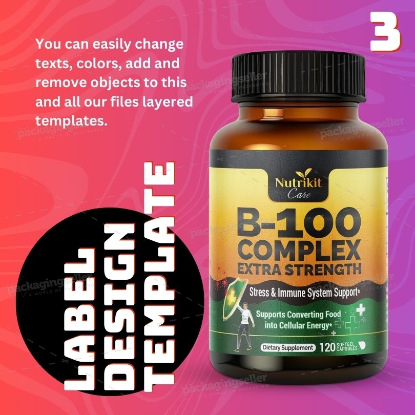 Dietary Supplement Label Design Template – PS-01