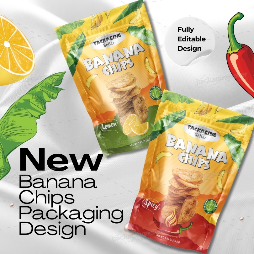 Banana Chips Packaging Template PS-05