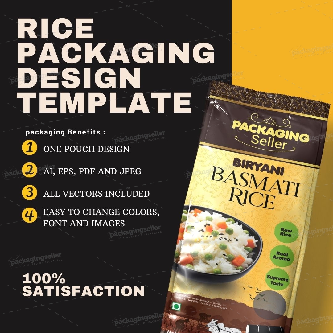 Rice Packaging Design Template PS04