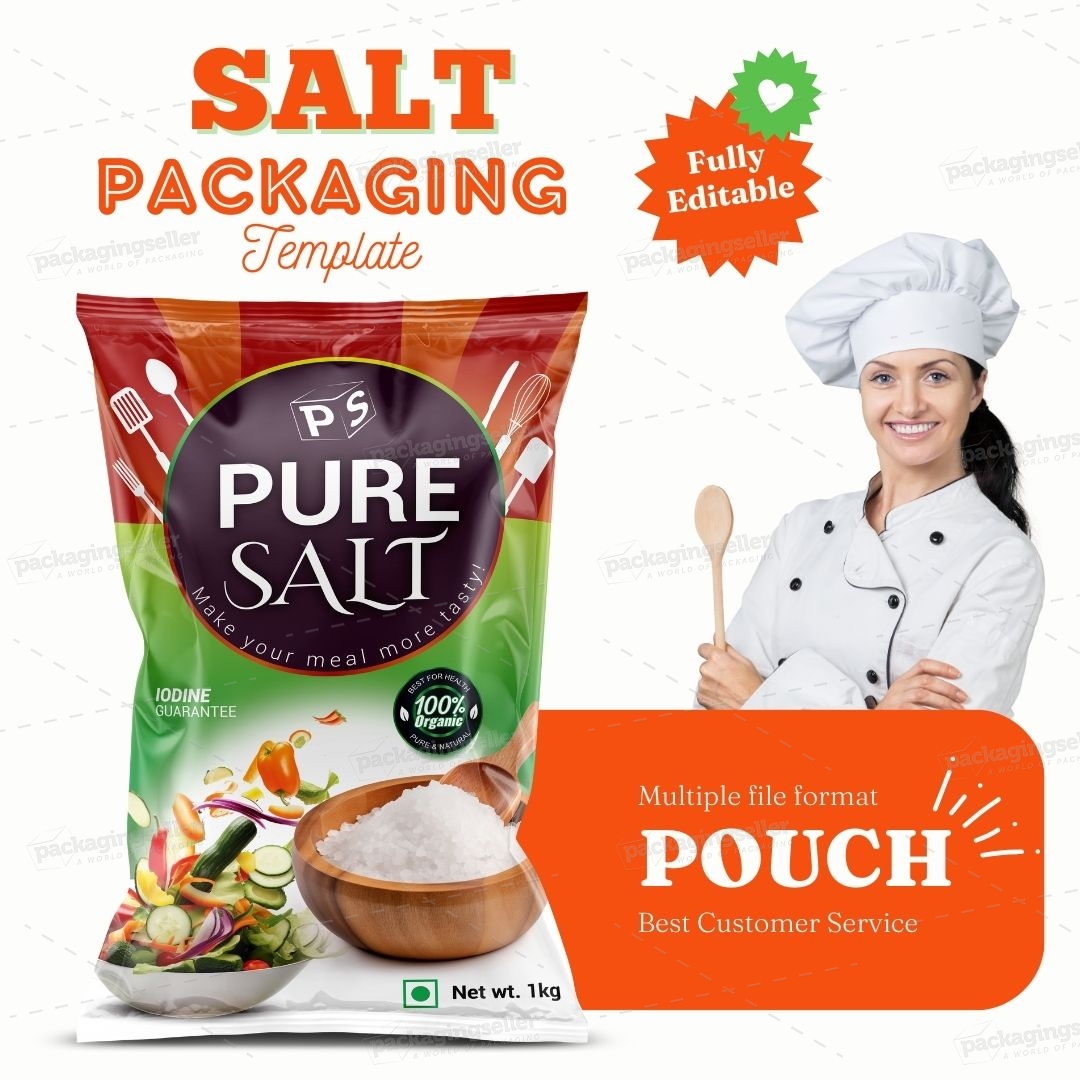 Iodine Salt Packaging design template