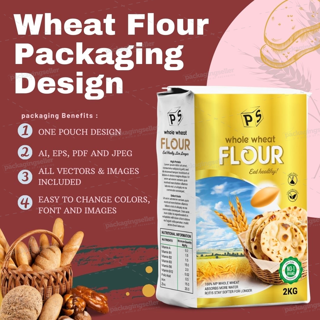 Wheat Flour Packaging Design Template