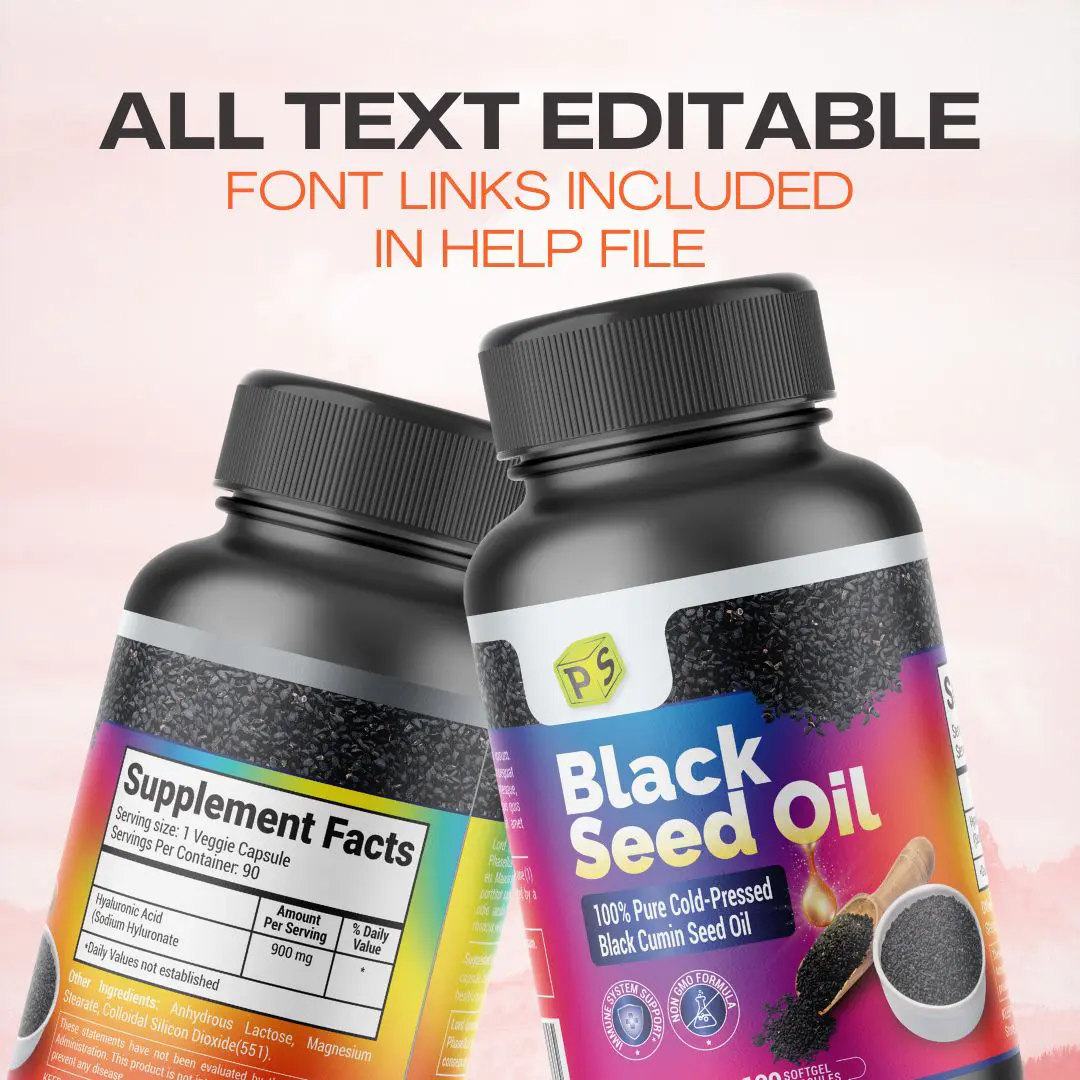 Black Seed Oil Label Design Template PS02 - Image 7