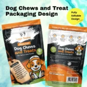Dog Chews and Treats Bag Design Template PS303