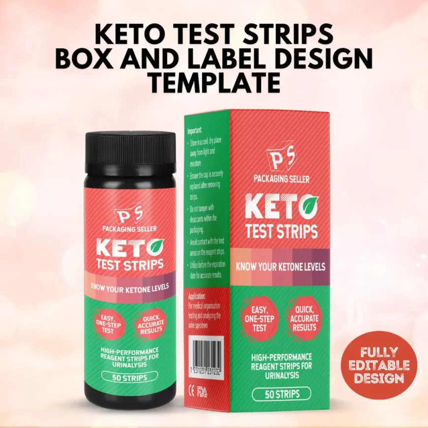 Keto Box and Label Design Template PS308 - 1