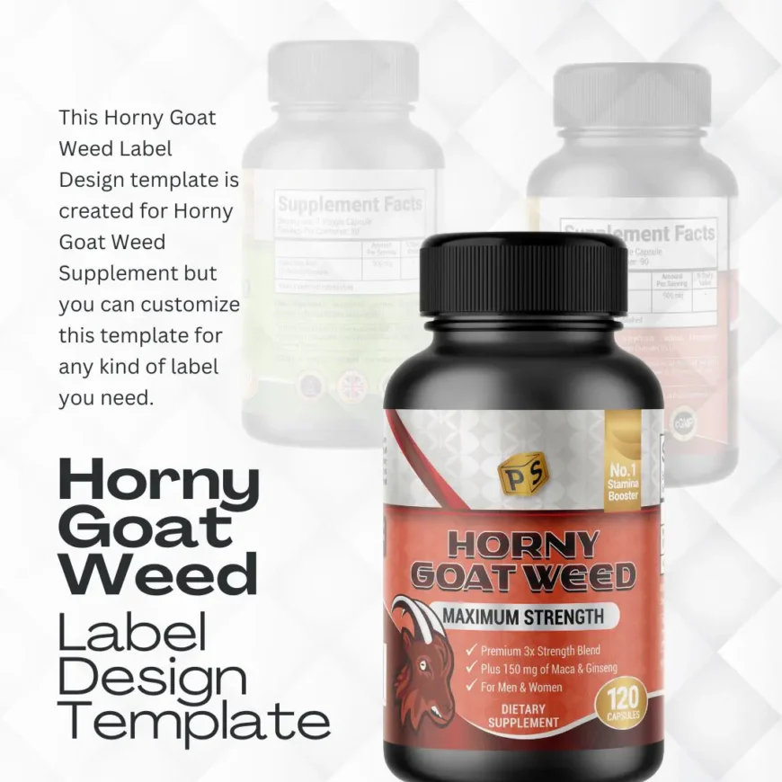 Horny Goat Weed Supplement Design Template PS306