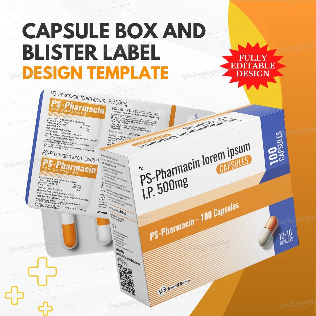 Capsule Box and Blister Design Template PS315 -1