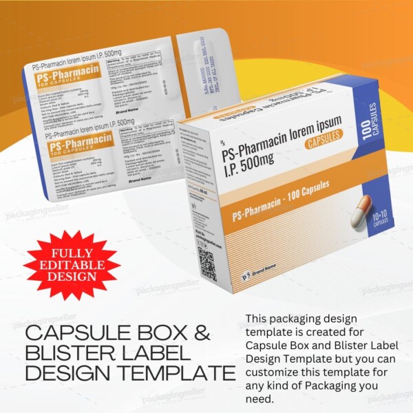 Capsule Box and Blister Design Template PS315 - Image 2
