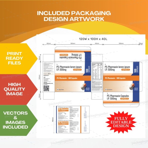 Capsule Box and Blister Design Template PS315 - Image 3