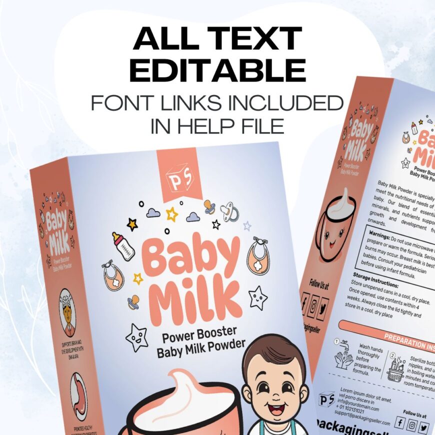 Baby Milk Powder Box Design Template PS326 - PackagingSeller.com