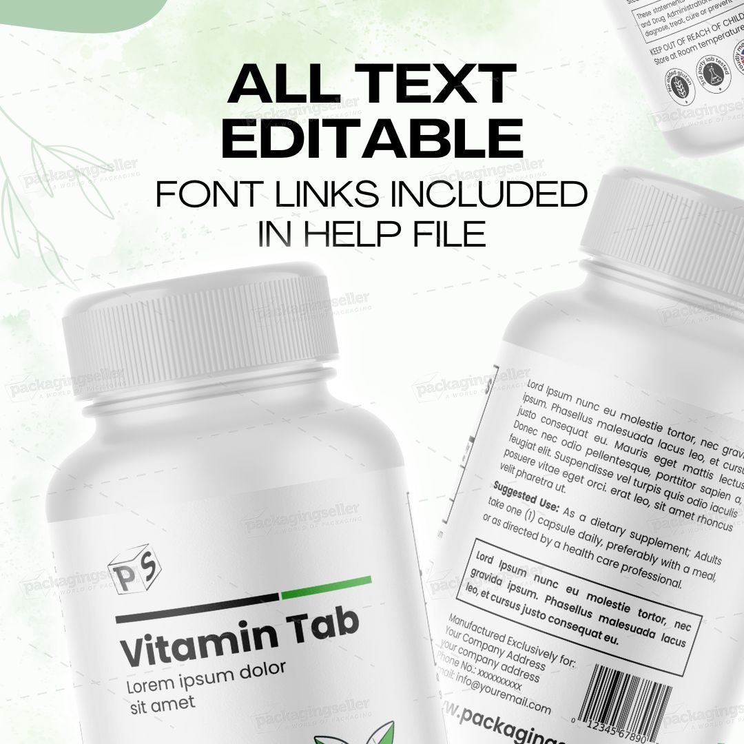 Capsules Pills Label Design Template PS322 - Image 6