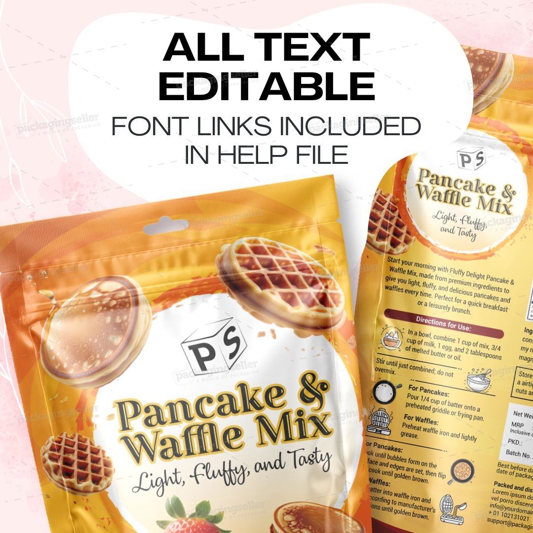 Pancake and Waffle Mix Pouch Design Template PS328 - Image 6