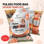 Pulses Food Bag Packaging Design Template PS321 - 1
