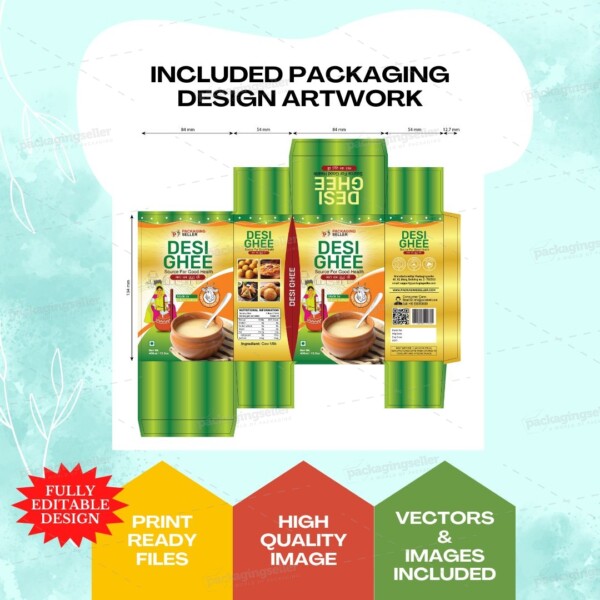 Ghee Box Design Template PS338 - Image 3