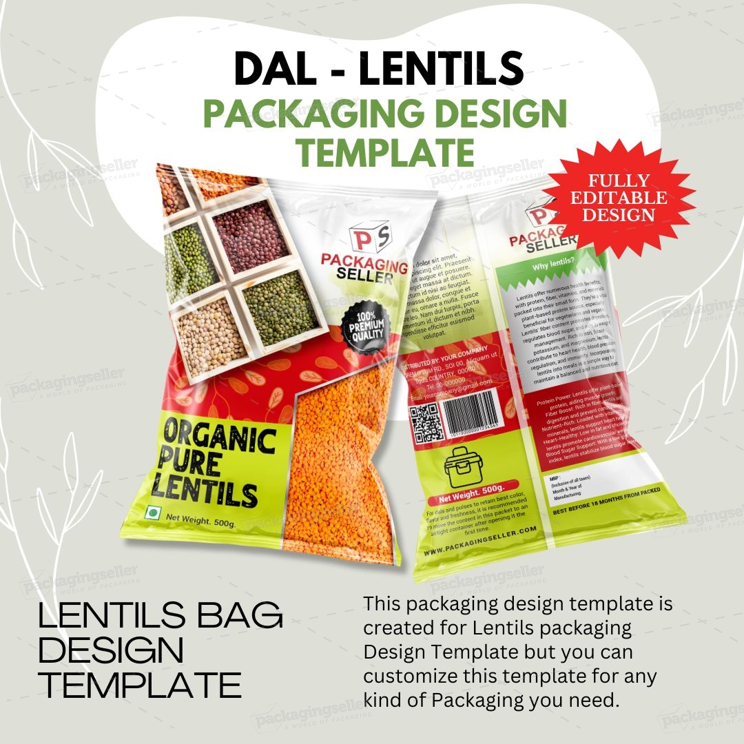 Dal - Lentils Packaging Design Template PS341 - Image 2