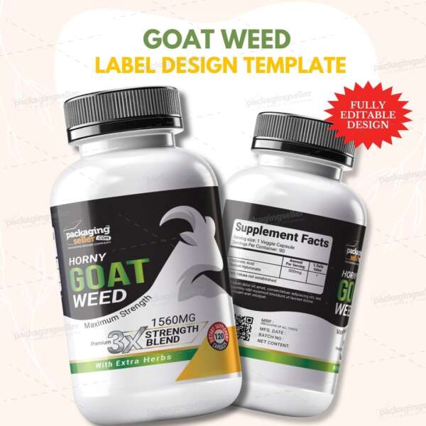Horny Goat Weed Supplement label Design