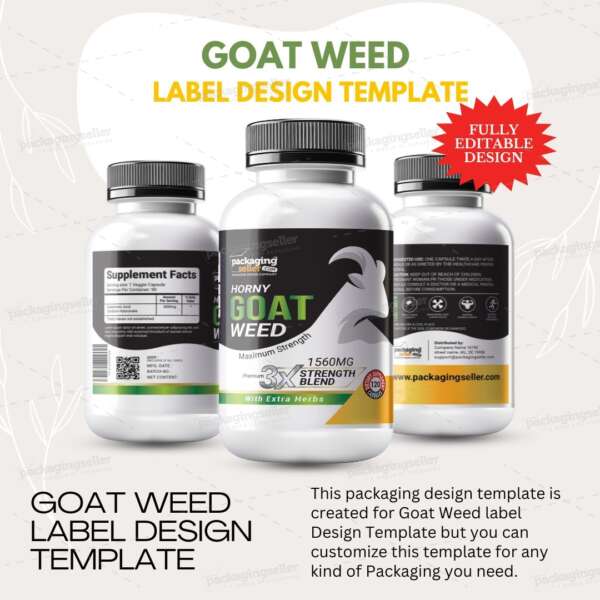 Horny Goat Weed Supplement label Design PS351 - Image 2