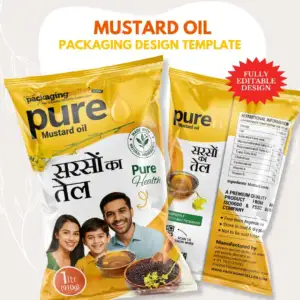 Mustard Oil Packaging Design Template